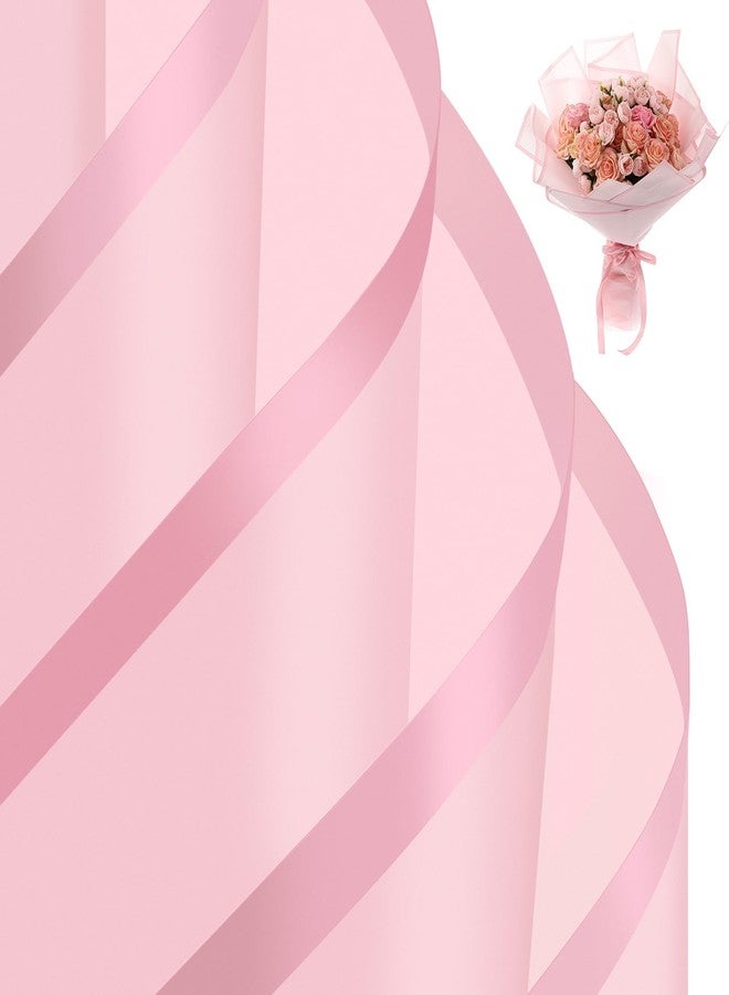 woric 25 Sheets Pink Flower Bouquet Wrapping Paper, Waterproof Floral Wrapping Paper Florist Supplies for Valentine's Day Birthday Party Favor Gift Box Packaging DIY Crafts - Image 1